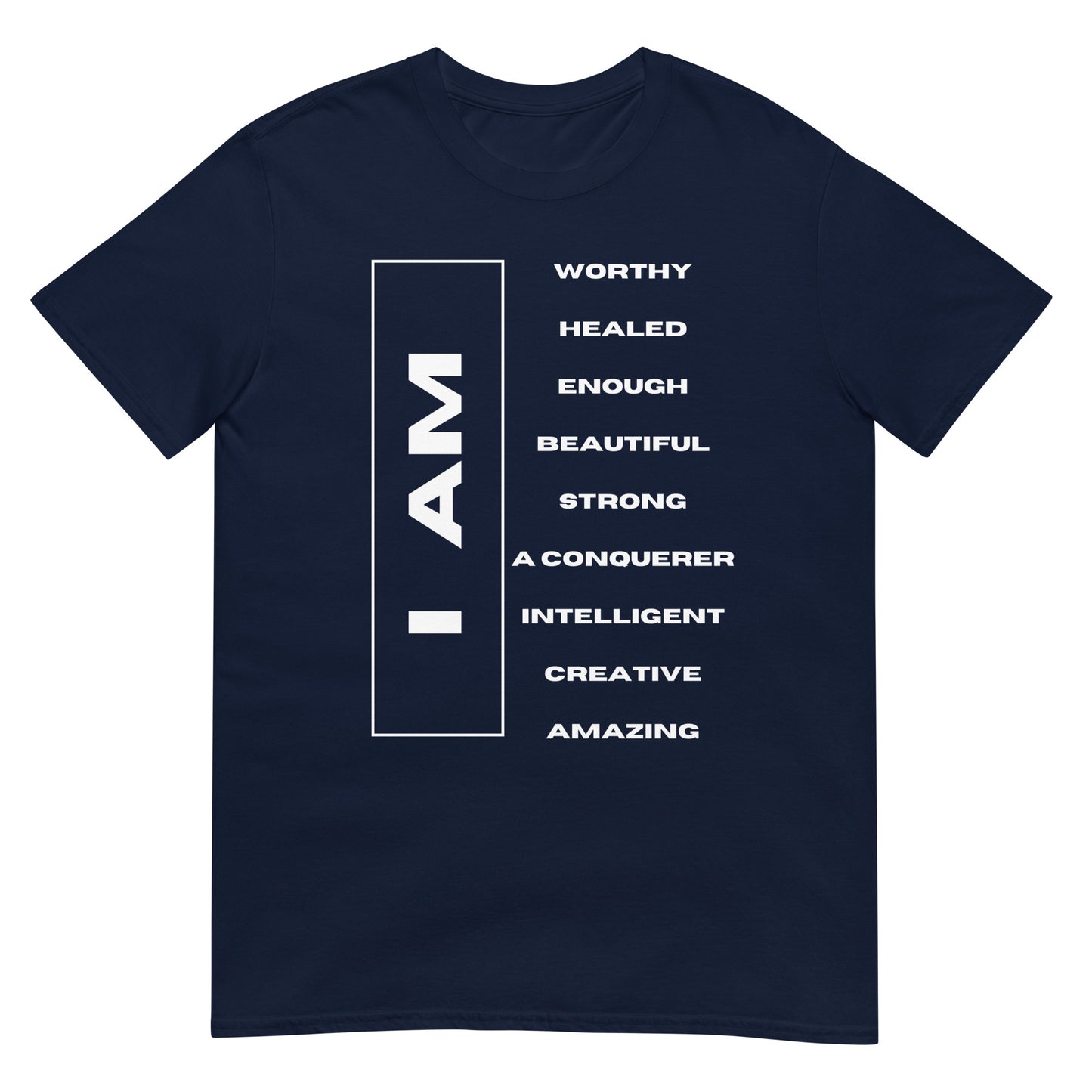 I AM Affirmations Unisex T-Shirt BLACK NAVY DARK HEATHER