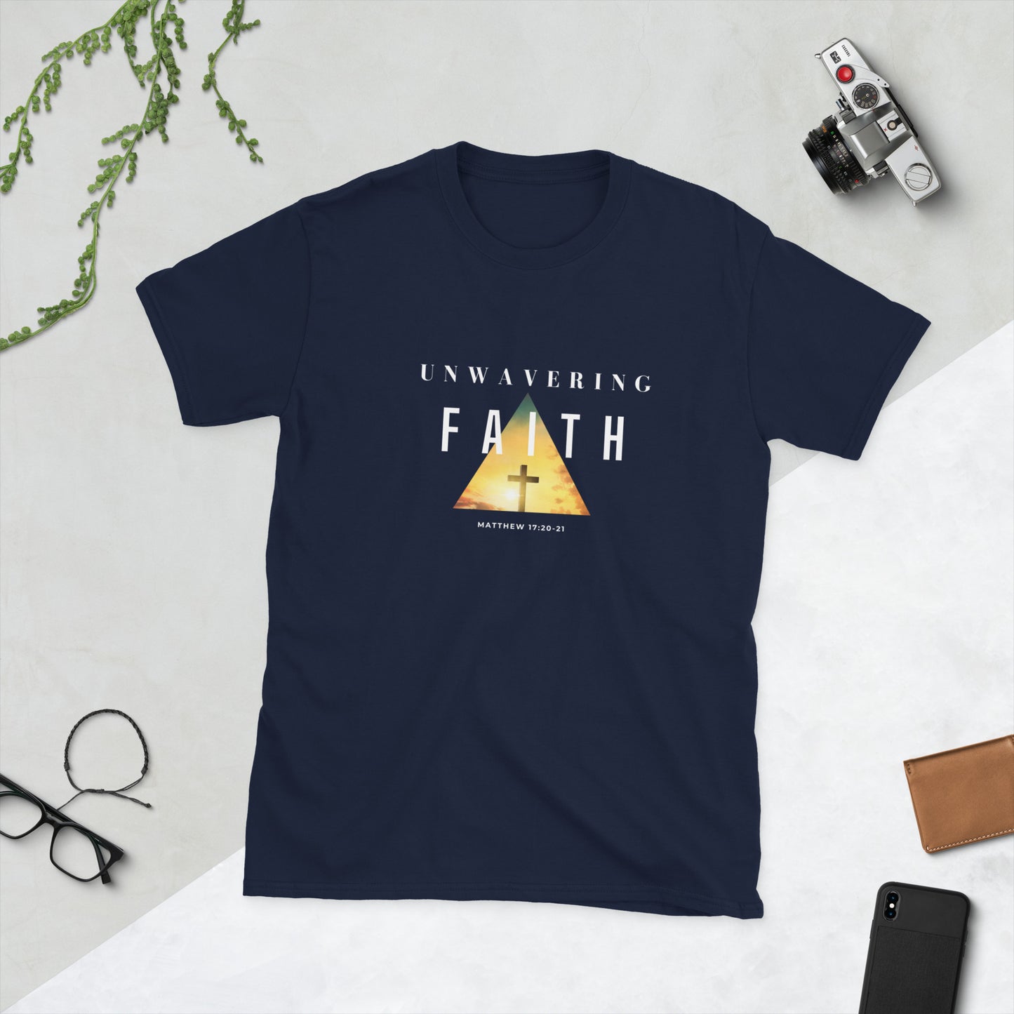 UNWAVERING FAITH T-Shirt Black Navy Dark Heather