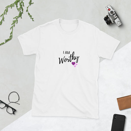 I Am Worthy Unisex T-Shirt White Gray